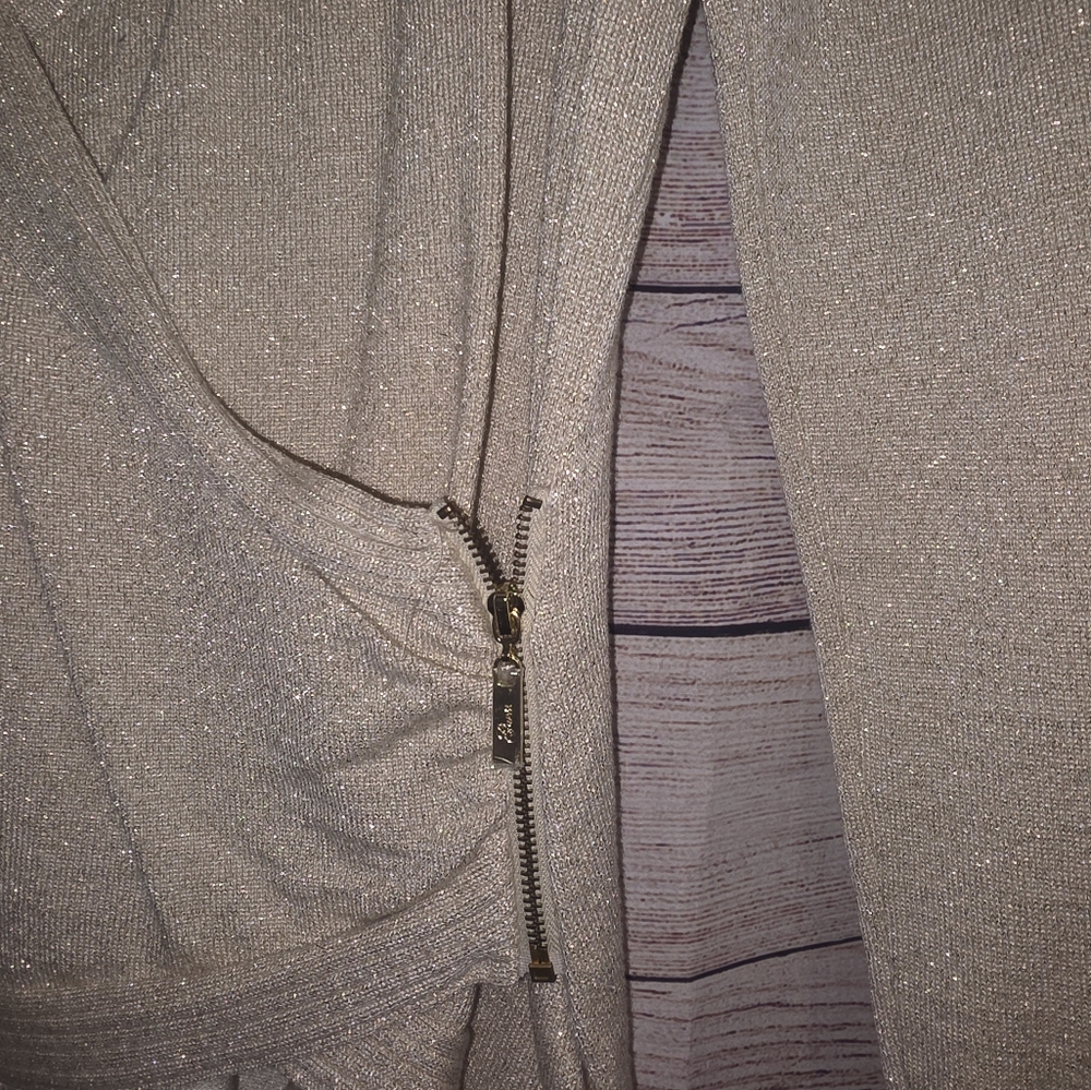 Gold Shimmer Wrap Sweater - Picture 2 of 6